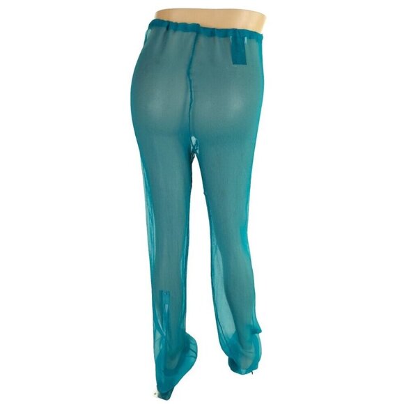 Dries Van Noten Silk Pacha Trousers Size 40 US 8 Womens Green Pants $595 - Picture 8 of 13